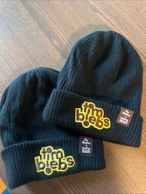 Justin Bieber x Tim Hortons Black Knit Beanie with Yellow Logo